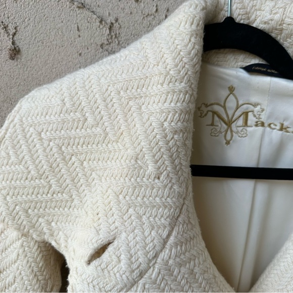 Mackage Virgin Wool Belted Long Coat in ivory size XS - Picture 8 of 16
